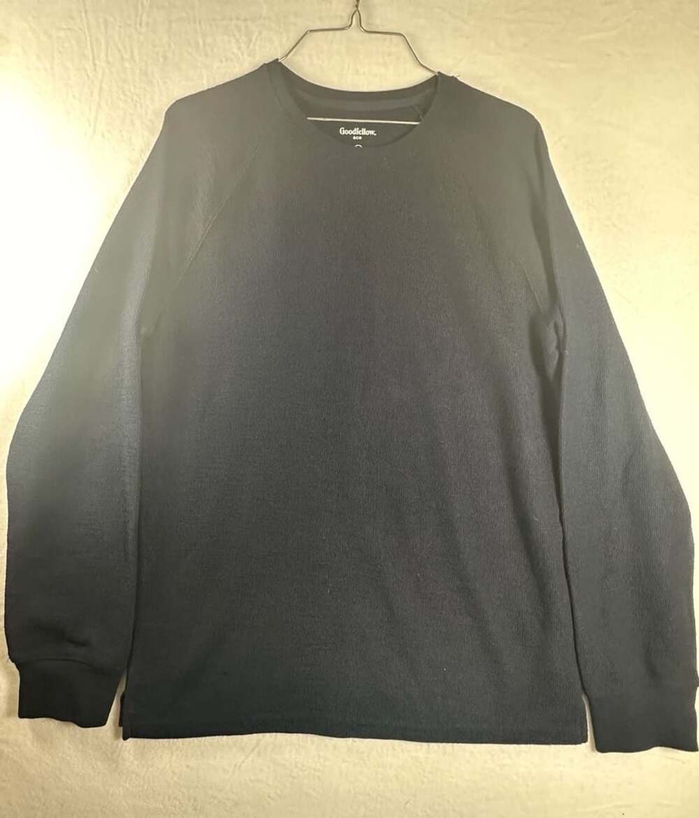 Goodfellow & Co Men's Thermal Waffle Knit Long Sleeve Crew Neck Top Medium Navy